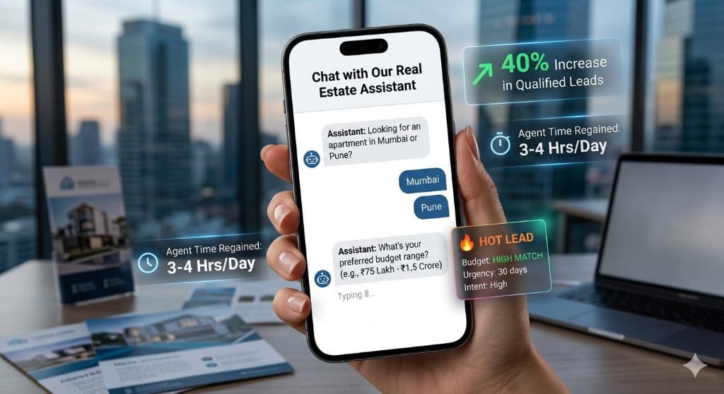 AI chatbot assisting real estate lead qualification