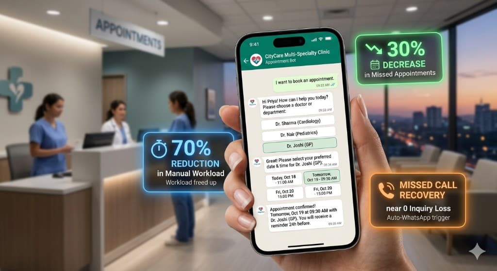 AI WhatsApp assistant for appointment booking in healthcare